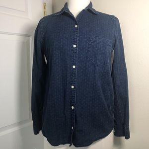 Gap dark wash denim button up